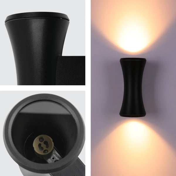 Hourglass Up Down Aluminium Outdoor Wall Light GU10