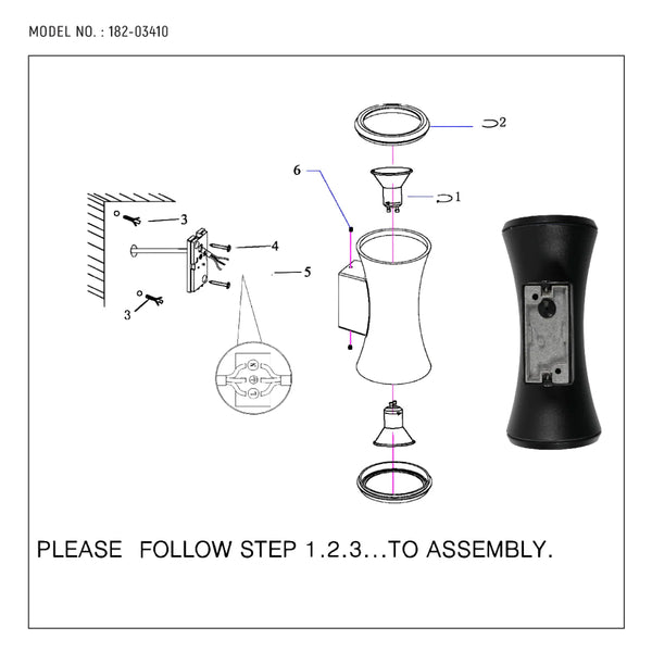 Hourglass Up Down Aluminium Outdoor Wall Light GU10