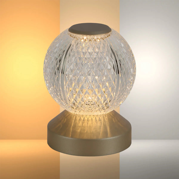 Illumina Sphere Touch: Rechargeable Spherical LED Table Lamp | Bedside Lamp