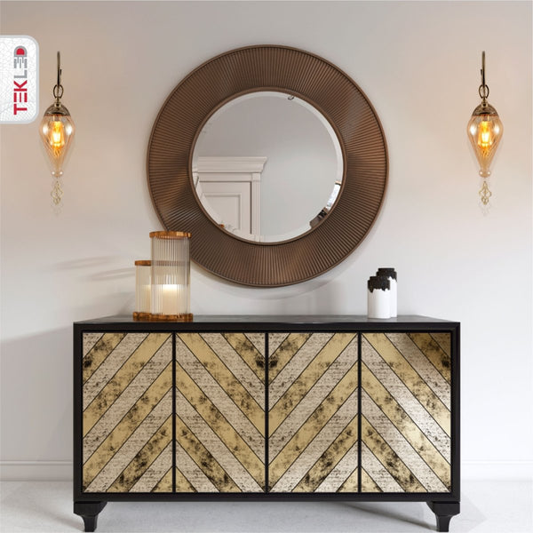 Amber Glass Antique Bronze Metal Body Moroccan Style Wall Light E27 Fitting