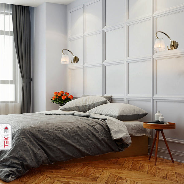 Antique Brass Metal Body Rice White(off white) Fabric Shade Lantern Vintage Traditional Retro Wall Light E27 Fitting