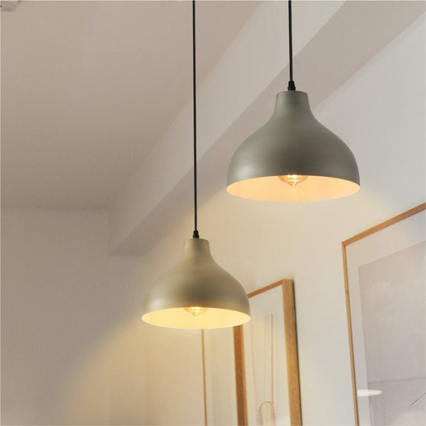 Antique Grey Brass Dome Metal Pendant Ceiling Light E27 Fitting