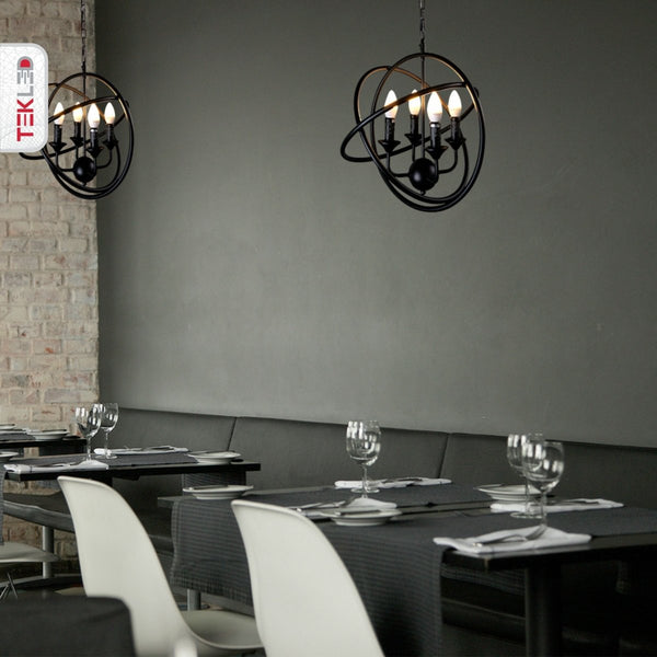 Black 3 Circle Pendant Ceiling Light E14