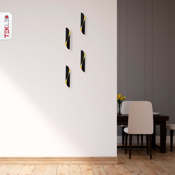 Black Gold Metal Cylinder Wall Light 2xG9 Fitting