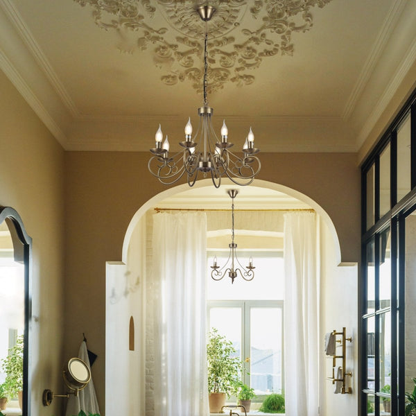 Candle Vintage Antique Brass French Chandelier Ceiling Light E14