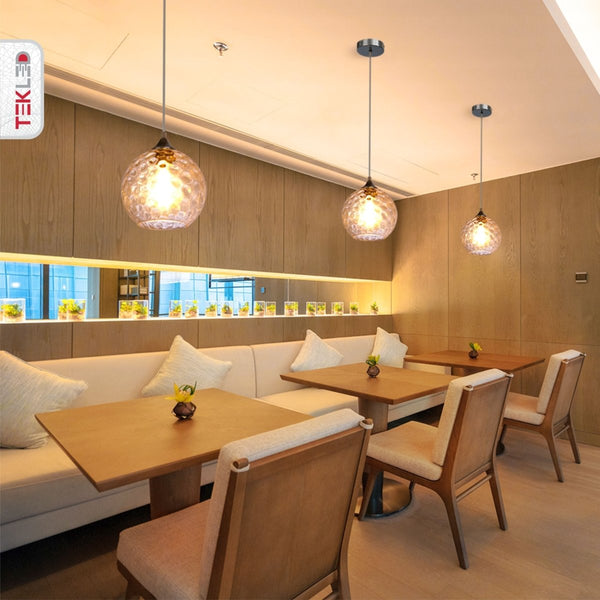 Celestial Dimpled Glass Globe Pendant Ceiling Light