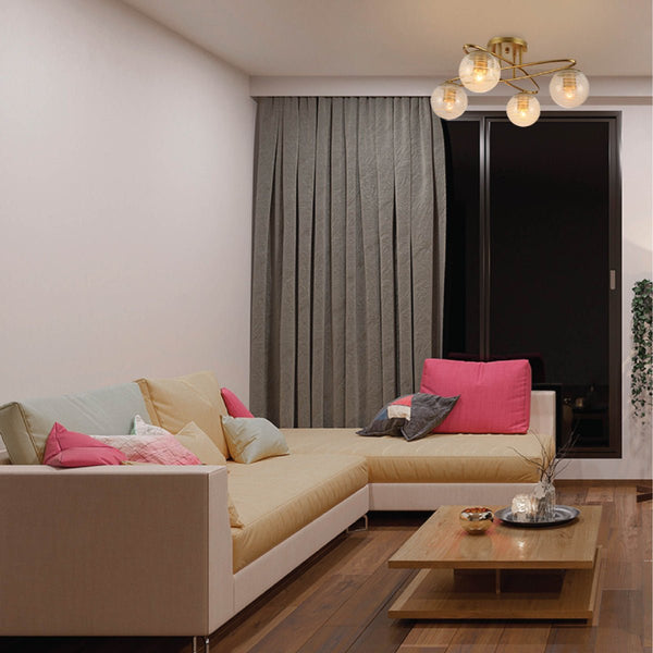 Gold Ellipse Metal Textured Globe Glass Modern Ceiling Light E27 Fittings