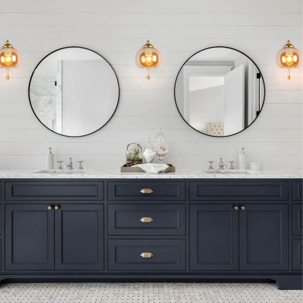 L-Shape Dome Glass Wall Light E27 with Pull Down Switch