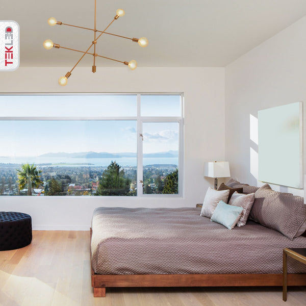 Gold Rod Modern Pendant Tiered Ceiling Chandelier Light 6xE27 Fittings