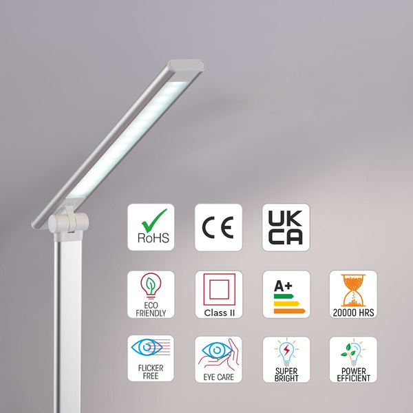 Lingo Desk Light Dimmable and Colour Modes with Wireless Phone Charger
