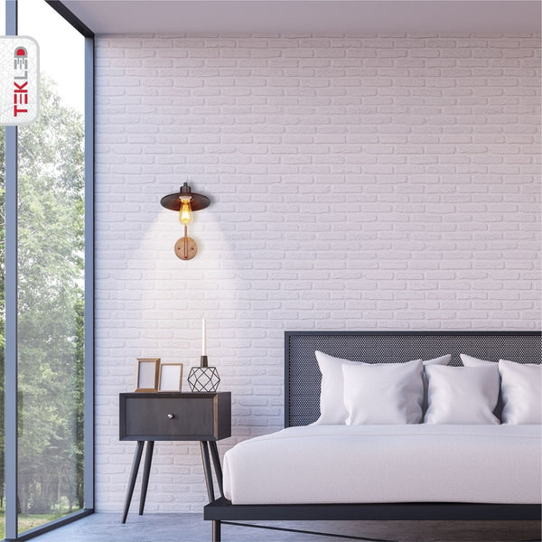 Red Bronze Metal Funnel Flat Wall Light E27 Fitting