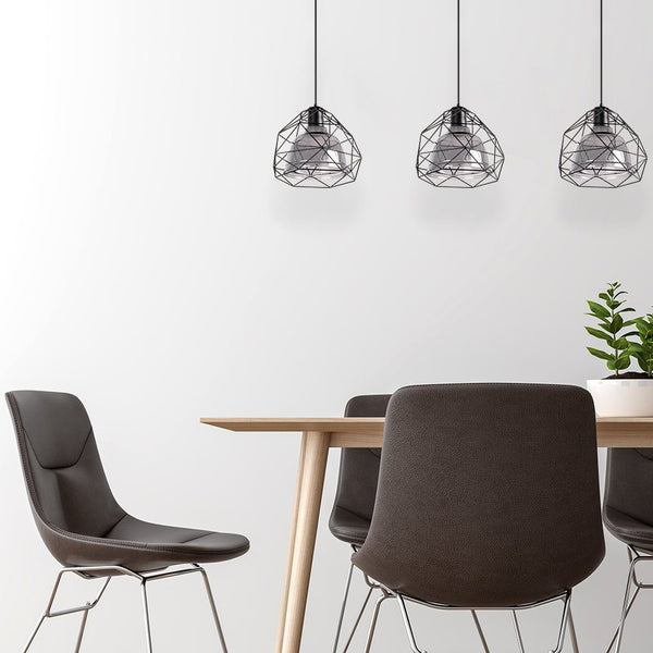 Smoky or Copper Glass Dome Black or Gold Metal Cage Pendant Ceiling Light E27