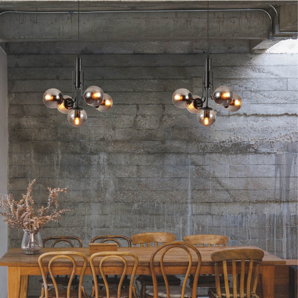 Globe Glass Black Body Pendant Chandelier Ceiling Light E27