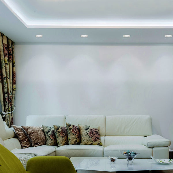 Polycarbonate Rectangle Grill Tilt Recessed Downlight GU10