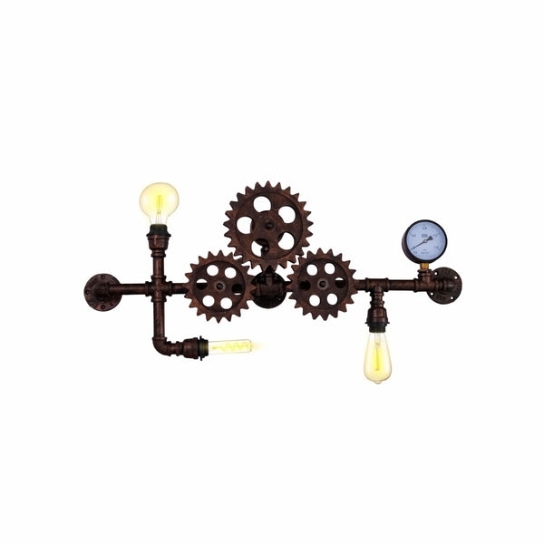 Industrial Design Valve Pipe Gauge Gear Metal Wall Light with 3xE27 Fitting
