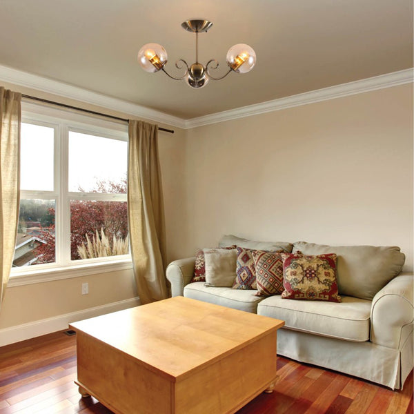 Amber Globe Glass Antique Brass Metal Body Vintage Retro Crystal Ceiling Light E27 Fittings
