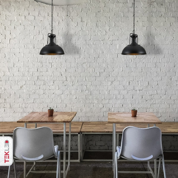Dome Industrial Jumbo Metal Ceiling Pendant Light E27 Fitting