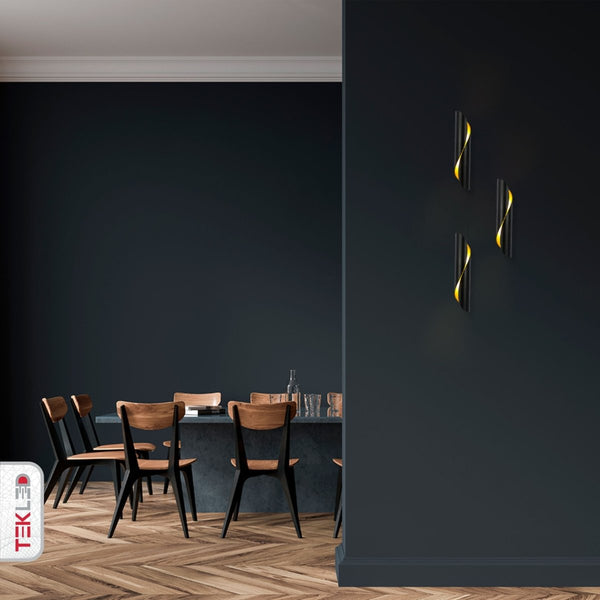 Black Gold Metal Cylinder Wall Light 2xG9 Fitting