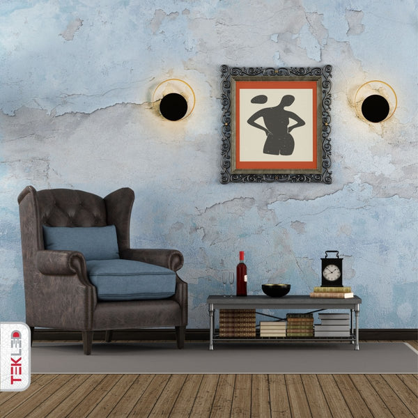 Black Gold Metal Flat Wall Light G9 Fitting