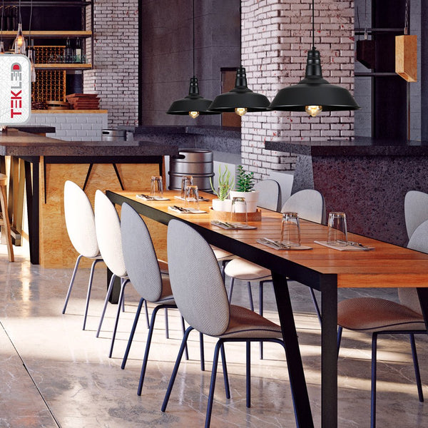 Step Industrial Caged Metal Ceiling Pendant Light E27 Fitting