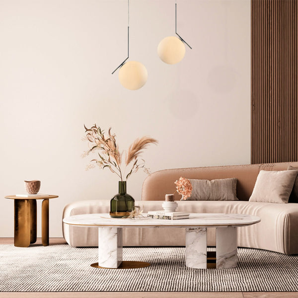 Opal White Glass Globe Pendant Ceiling Light