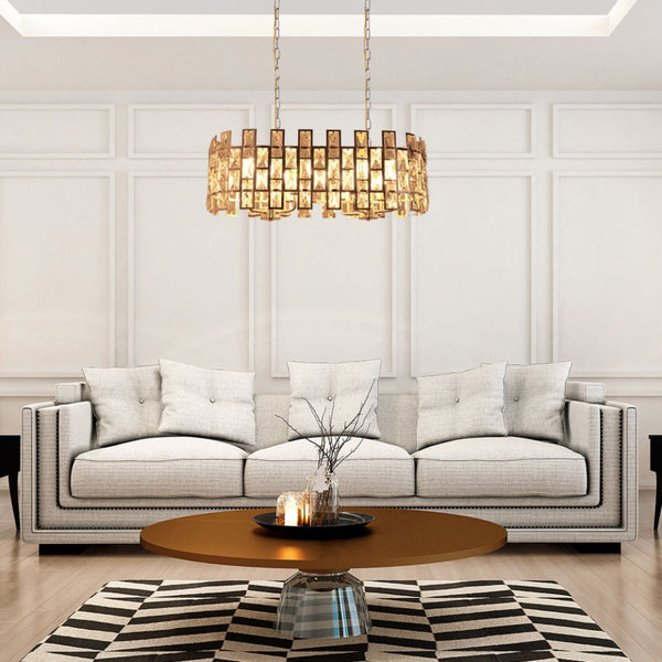Coffin Stone Gold Metal Castle Type Chandelier Ceiling Light E14 Round or Island