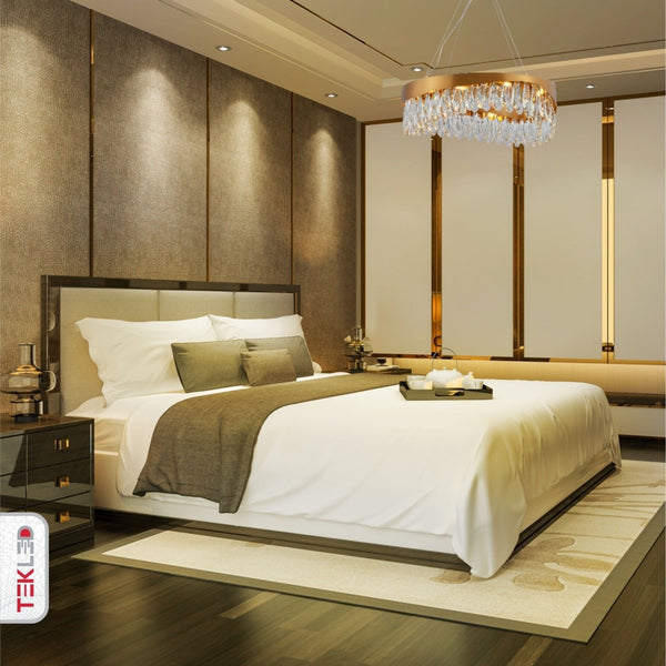Faceted Long Pear Crystal Gold Metal Chandelier Ceiling Light G9
