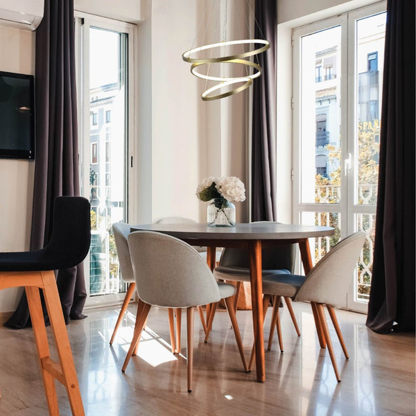 LED Triple Circle Gold Finishing 4000K Natural Cool White Modern Contemporary Nordic Scandinavian Pendant Ceiling Light