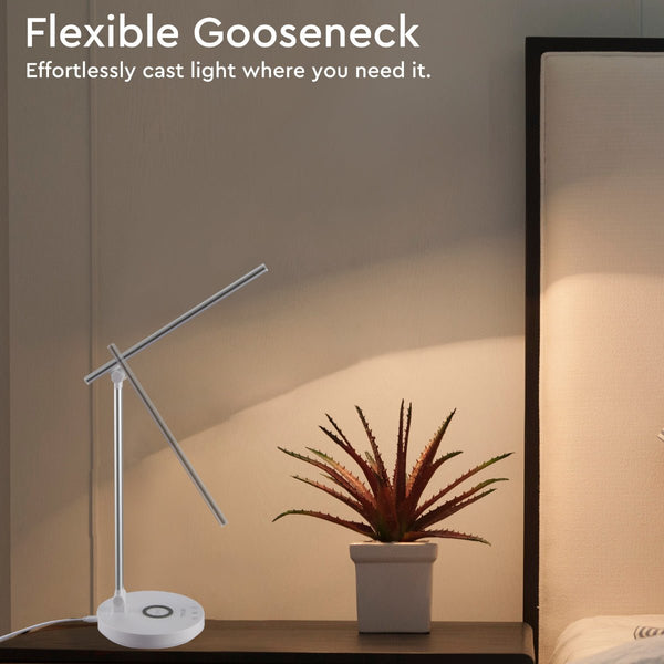 Lingo Desk Light Dimmable and Colour Modes with Wireless Phone Charger