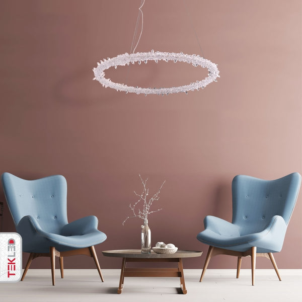 Modern Quartz Round Chandelier Ceiling Light with Built-in LED 150W