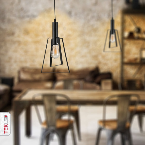 Nordic Black Cage Pendant Ceiling Light E27