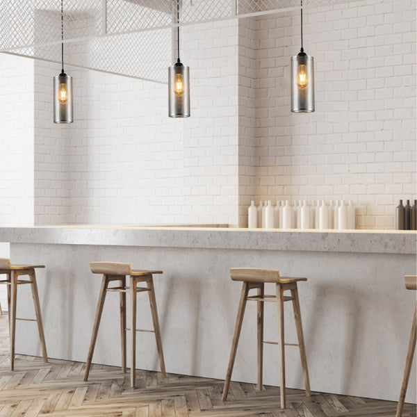 Sieve Chrome-Gold Cylinder Metal Pendant Ceiling Light D110 D195 E27 Fitting