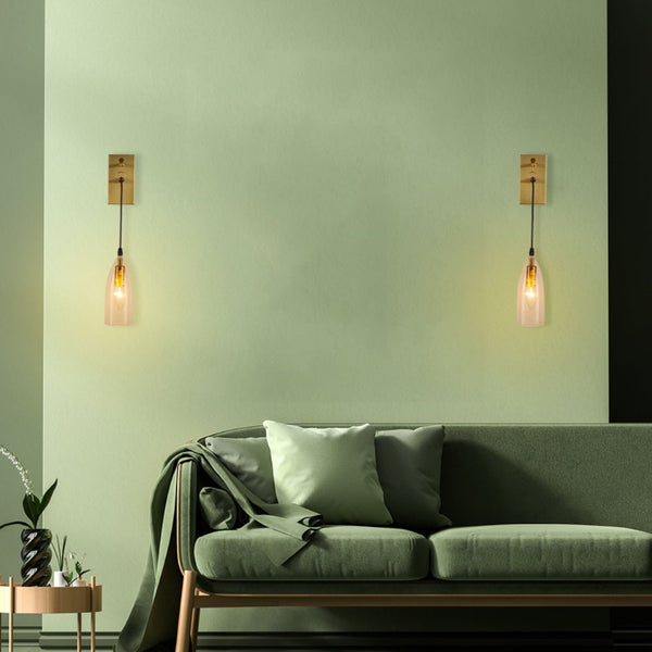 Snowdrop Clear Glass Gold Metal Pendant Wall Light E14 Fitting