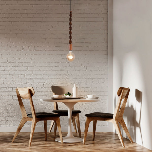 Stone Balance Wood Marble Stack Pendant Ceiling Light E27