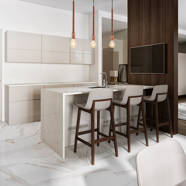 Stone Balance Wood Marble Stack Pendant Ceiling Light E27