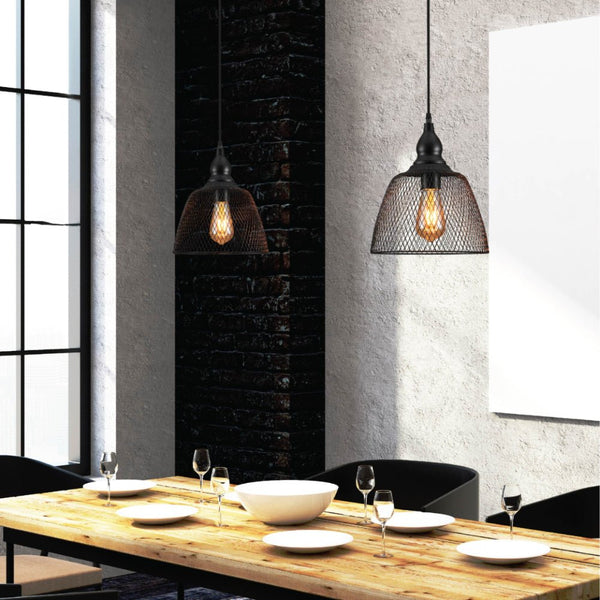 Wire Mesh Industrial Dome Pendant Ceiling Light E27