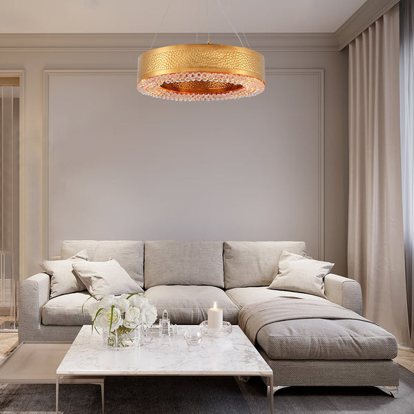 Ball Crystal Gold Metal Chandelier Ceiling Light E14 Round or Island