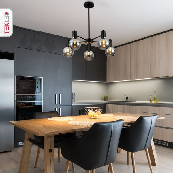 Black and Smoky Chandelier Ceiling Light G9 Fitting