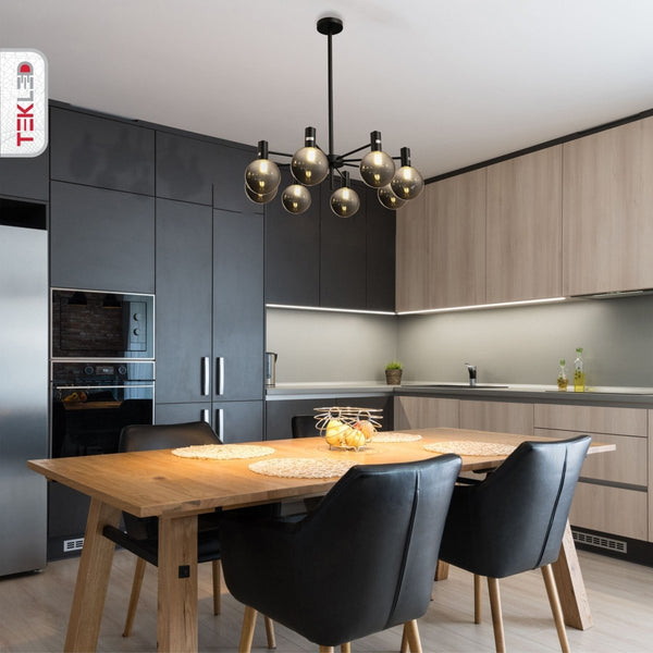 Black and Smoky Chandelier Ceiling Light G9 Fitting
