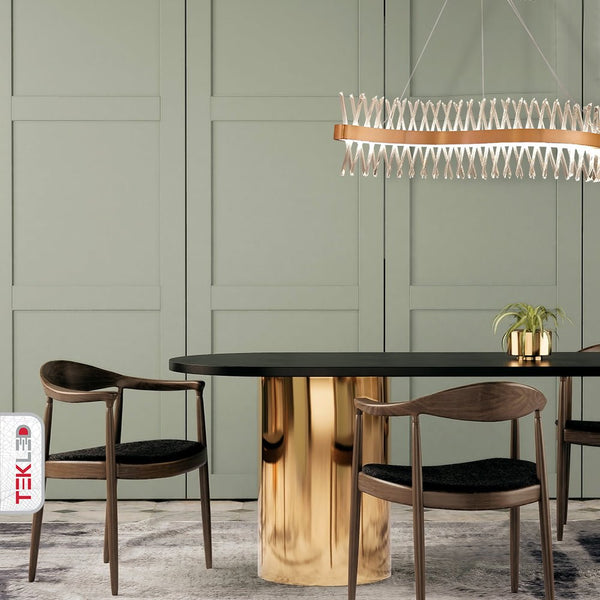 Brushed Bronze Metal Crystal Built-in LED Modern Contemporary Glam Kitchen Island Chandelier Ceiling Light