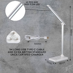 Dingo Desk Light Dimmable and Colour Modes with Wireless Phone Charger