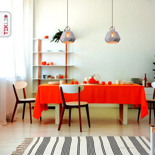 Esagono Pod Lantern Black or White Pendant Ceiling Light E27