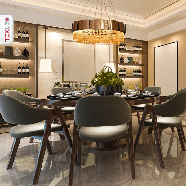 Octagon Crystal Gold Metal Kitchen Island Chandelier Ceiling Light E14