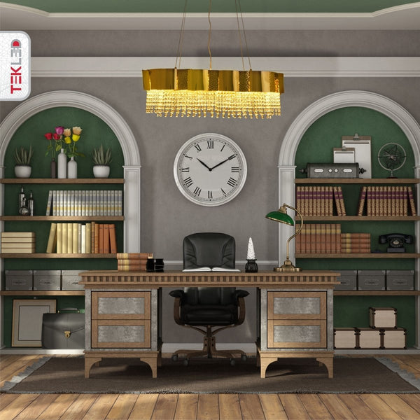 Octagon Crystal Gold Metal Kitchen Island Chandelier Ceiling Light E14