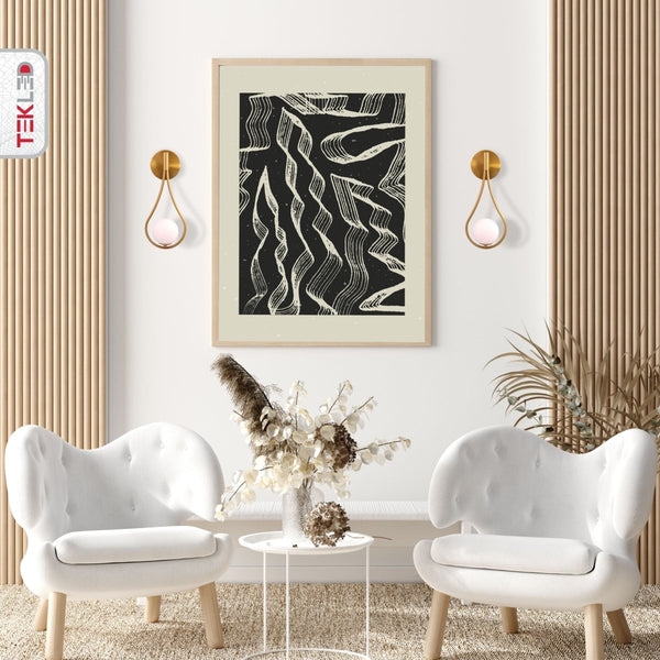 Opal Glass Gold Metal Globe Wall Light G9 Fitting