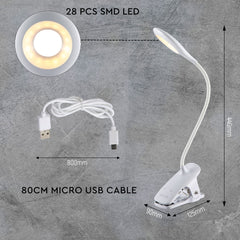 Ringo Rechargeable Clip on Reading Desk Light Dimmable and Colour Modes