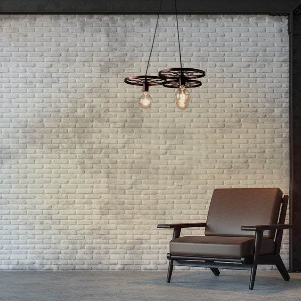 Vintage Industrial Wagon Wheel Chandelier Pendant Ceiling Light E27