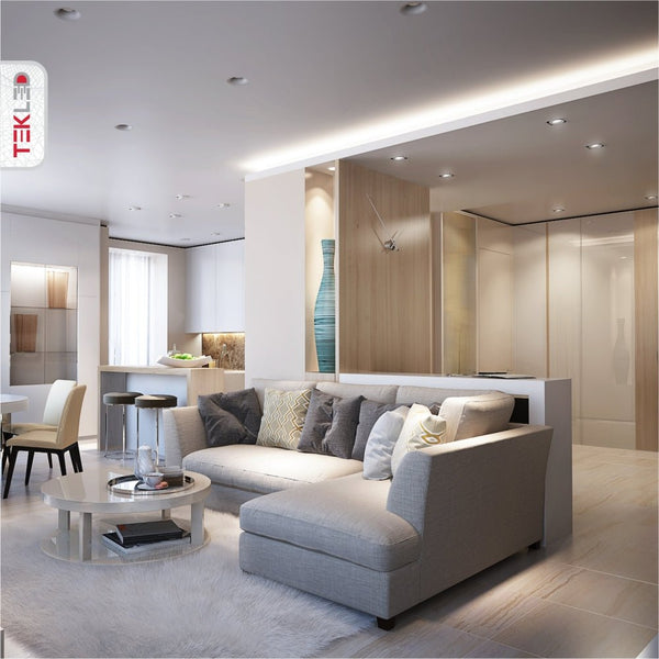 Round or Rectangle White Diecast Aluminium Fixed Downlight GU10 Fitting