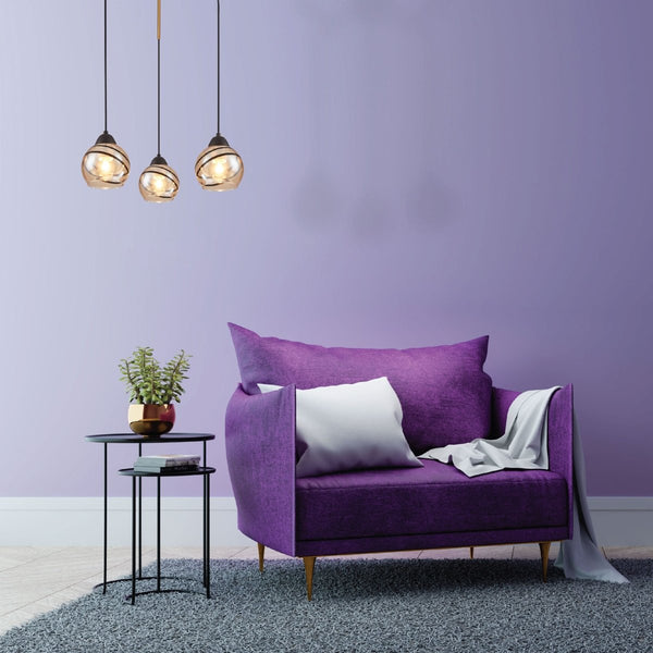 Amber Dome Glass Gold Twig Modern Ceiling Light