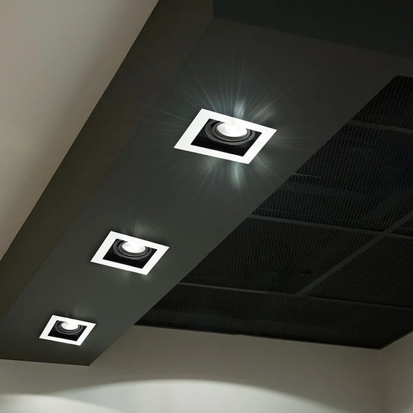 Grille Rectangle Recessed Tilt Downlight GU10